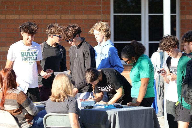 Students attending a mental health summit at their school.