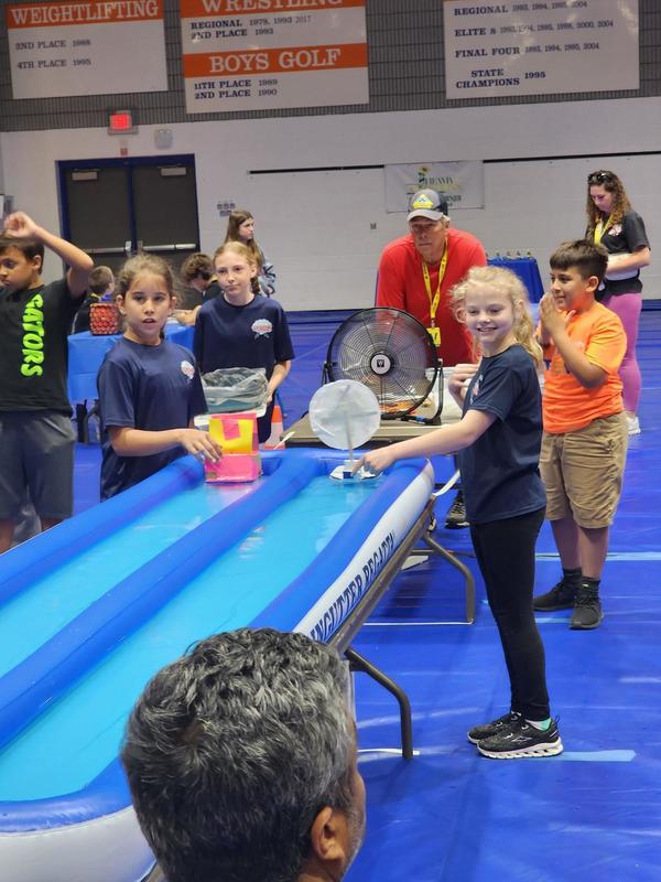 Inaugural wind powered boat races are off to a great start in a high school gym.