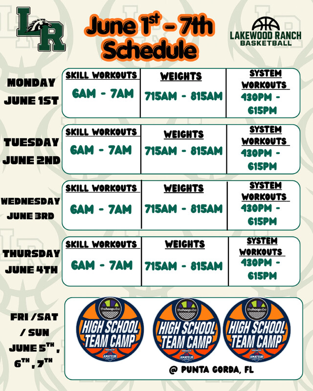 basketball camp schedule
