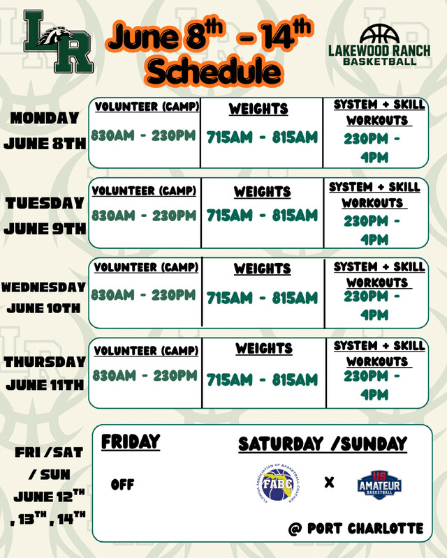 basketball summer schedule