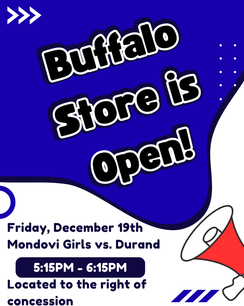 School store open December 19 from 5:15 - 6:15 during the girls basketball game vs Durand!
