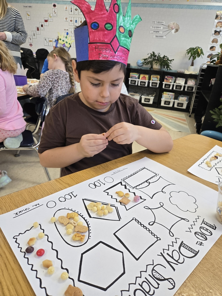student counting 100 pieces of snack