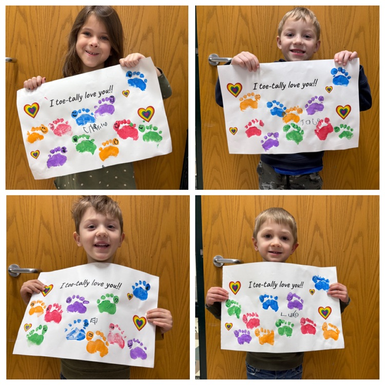 “I toe-tally love you!” Ms. Falkner’s A.M. 4K Valentines. 💘