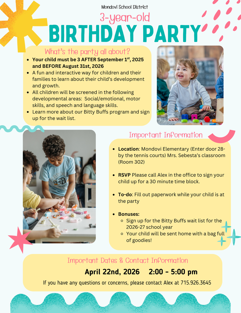 Birthday party flier for 3 year olds