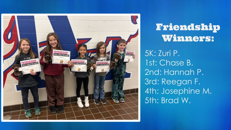 friendship winners with their awards