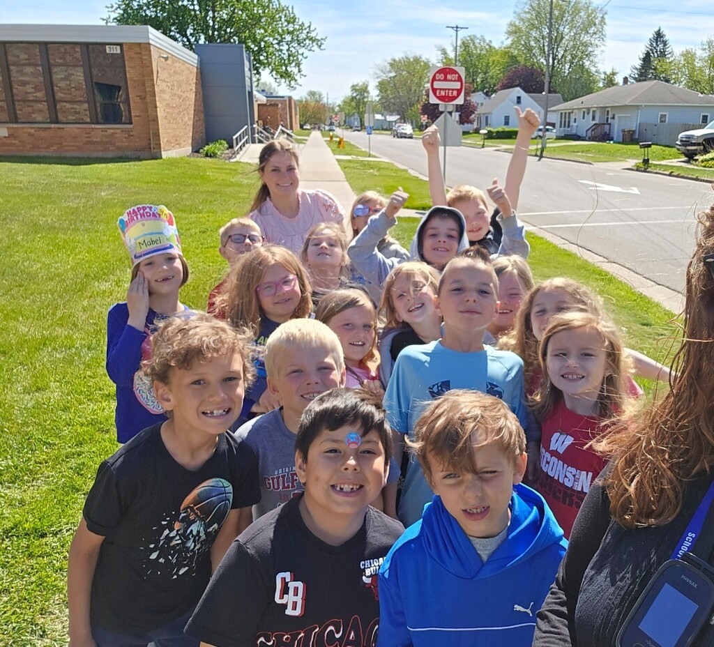 students outside