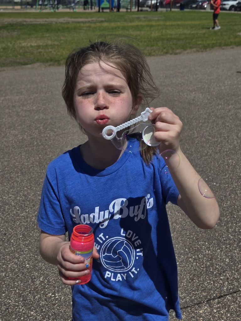 blowing bubbles