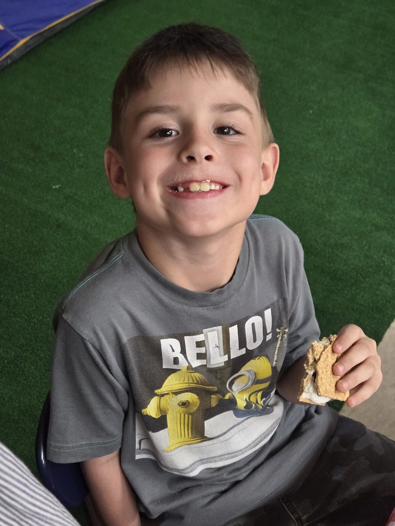student eating s'more 