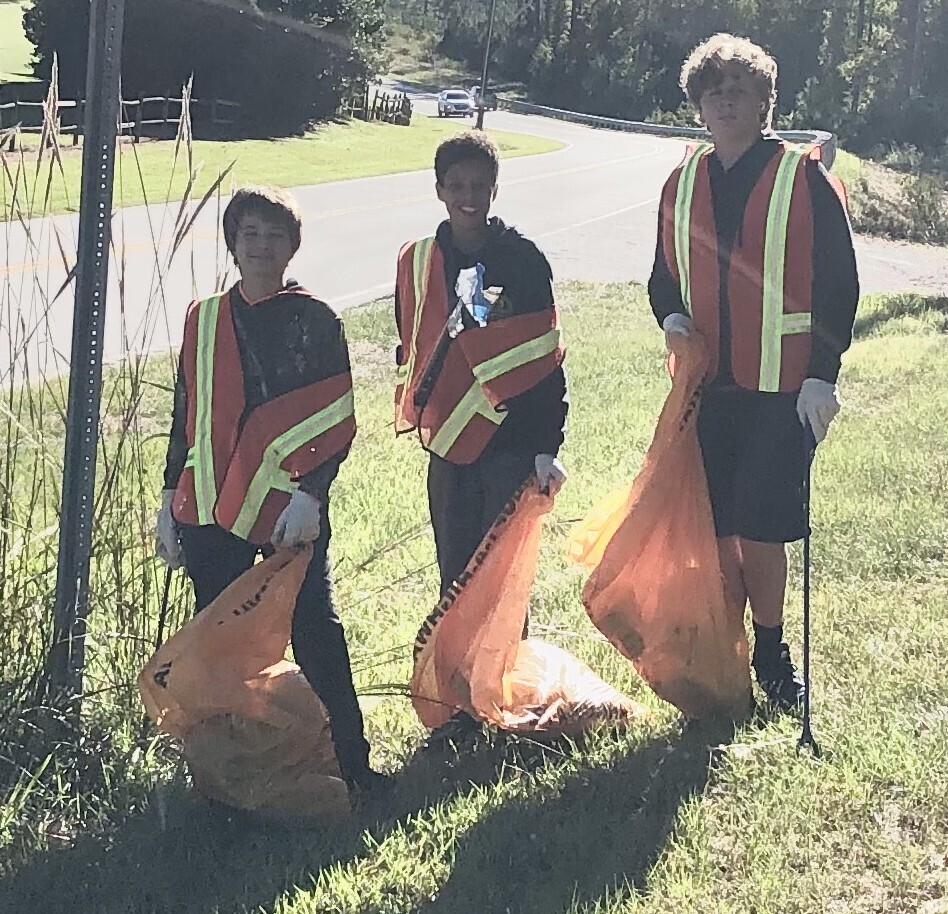 MCHS JROTC Students at the Adopt-a-Highway Roadside Cleanup