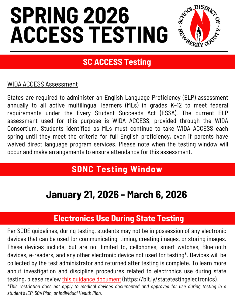 Spring 2026 Access Testing Information