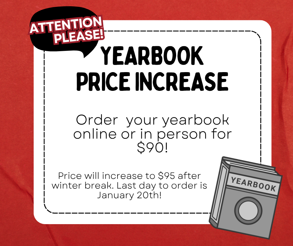 Yearbook price increase flyer