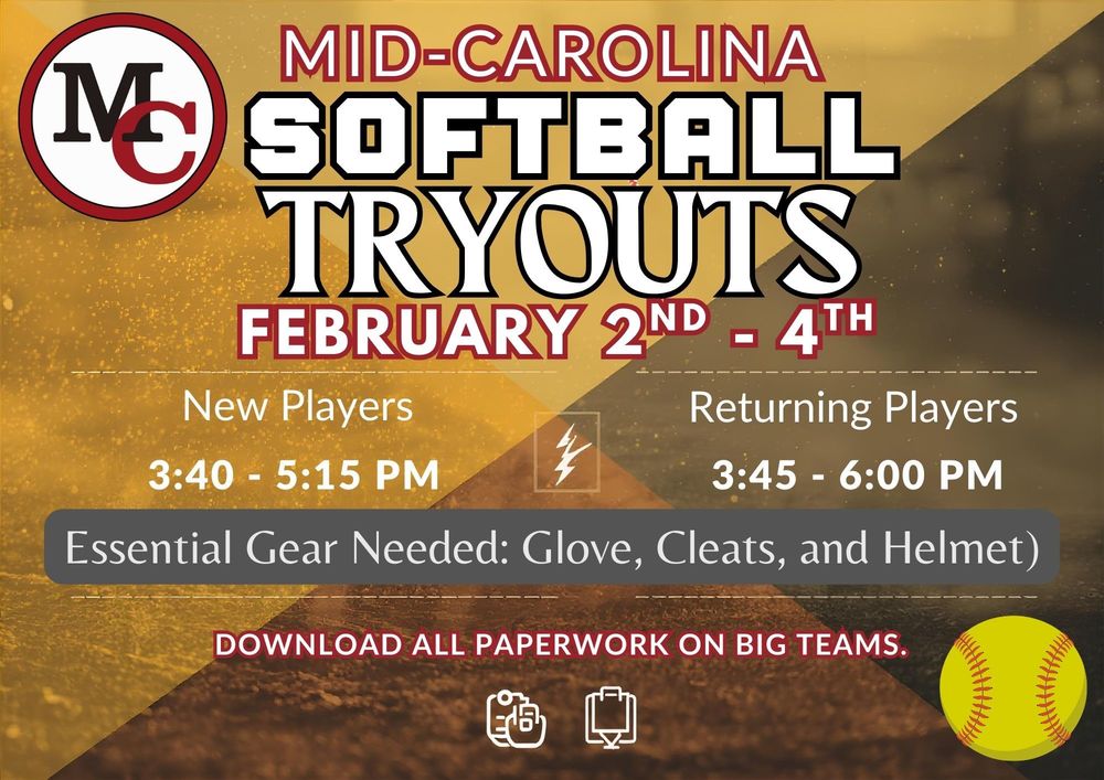 Softball tryouts flyer