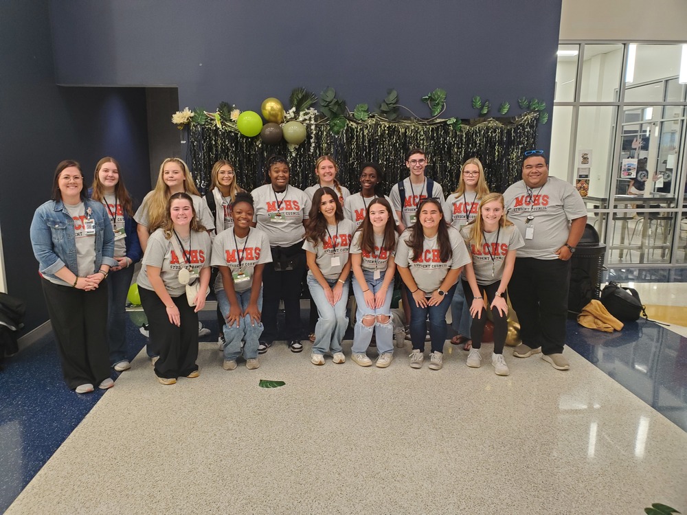 Student council members and sponsors who attended the rally.