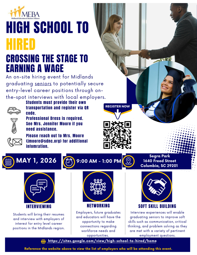 High school to hired event flyer