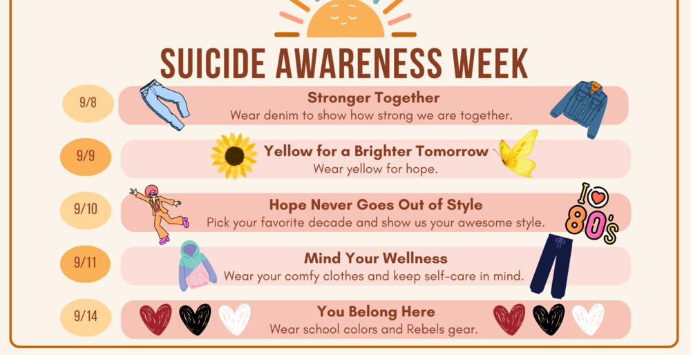 Suicide Awareness Spirit Week Flyer