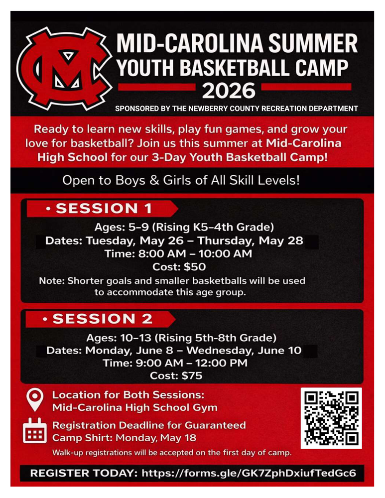 MCHS basketball camp flyer