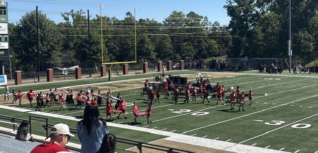 MCHS Rebel Regiment on the field at the 2026 Swamp Classic