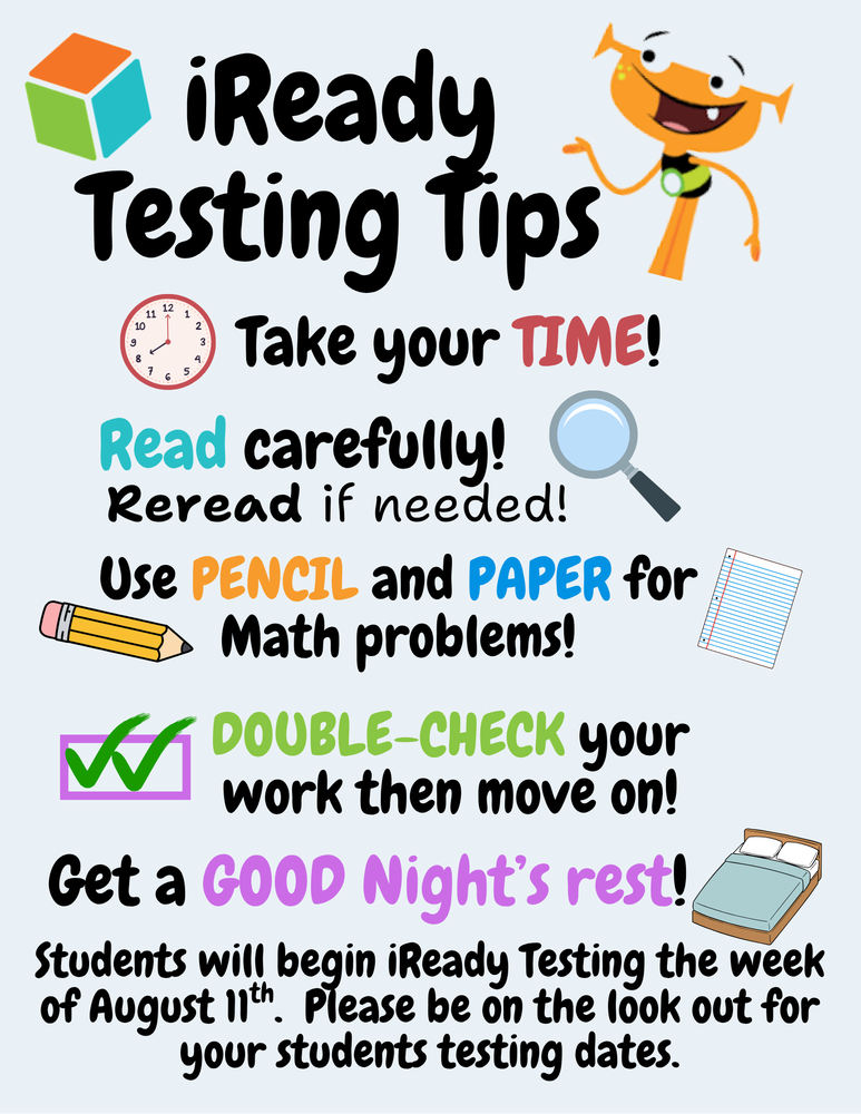 iReady Testing Tips