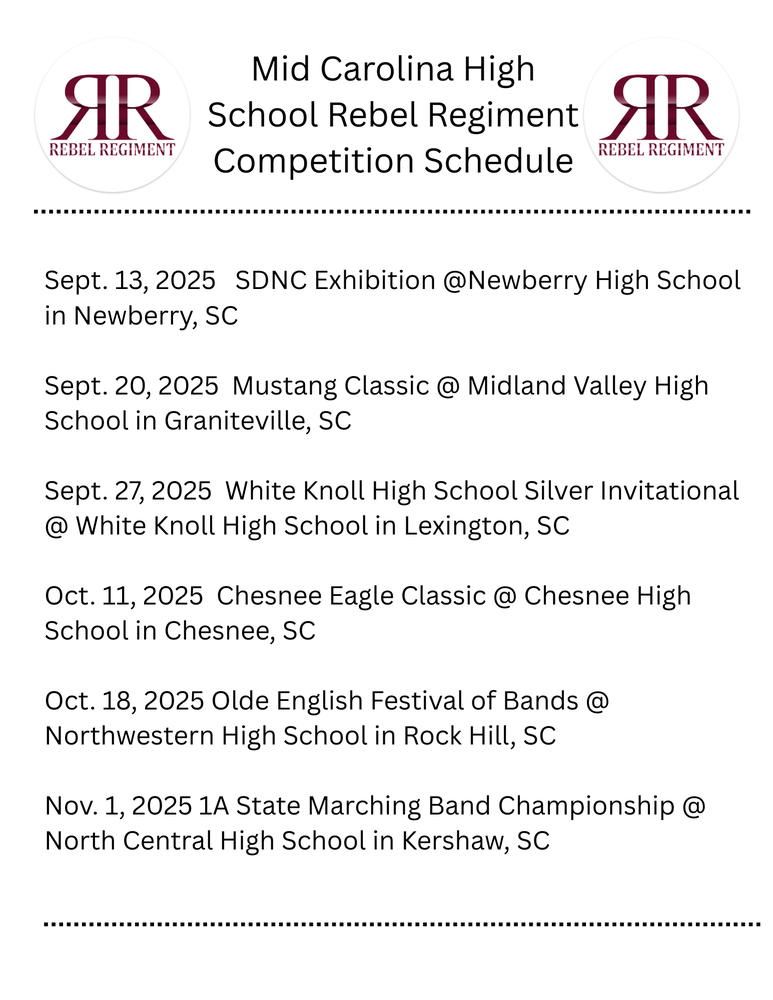 marching band schedule