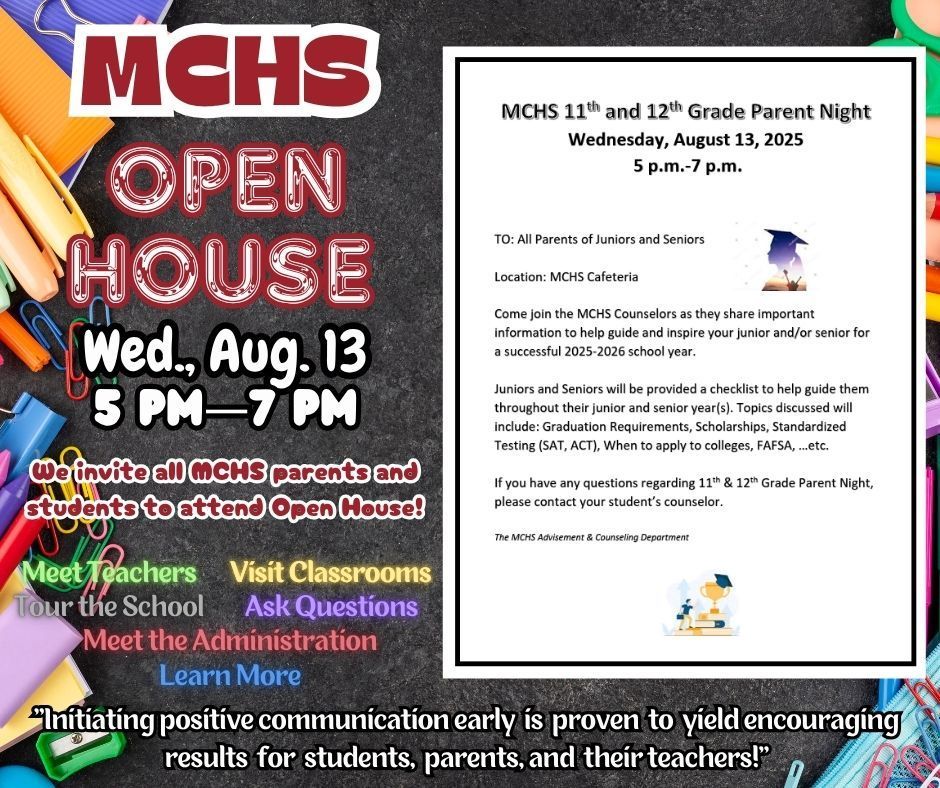 Open House will be held on August 13