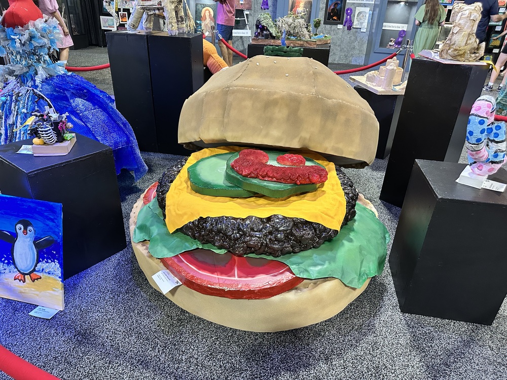Giant Cheese Burger Sculpture