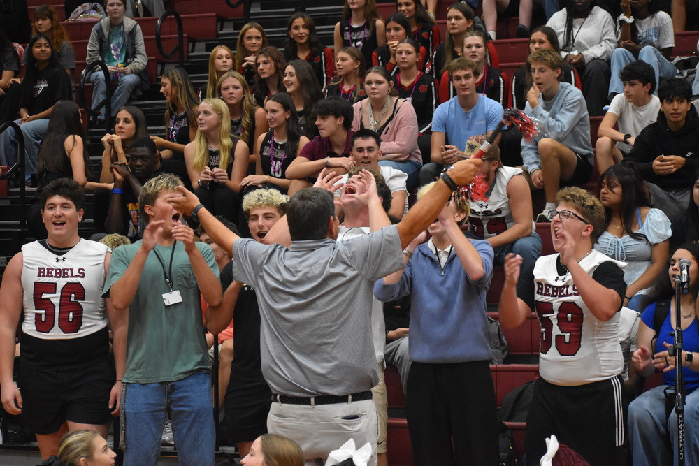 Student Athlete Section at the first pep rally of the year