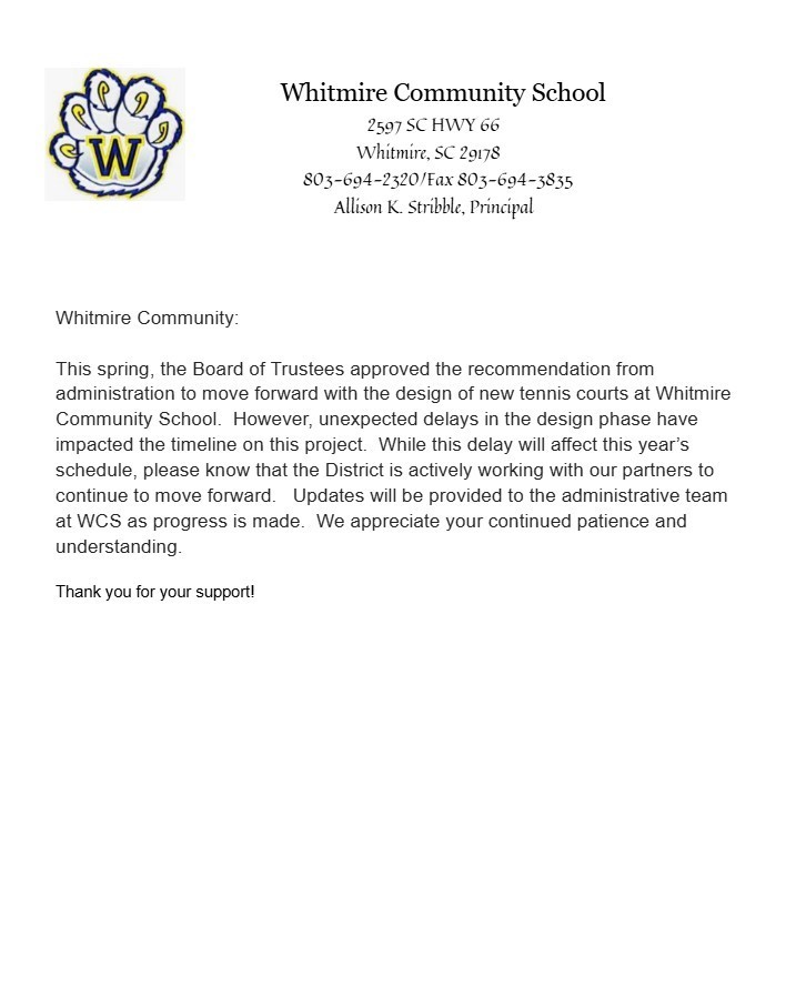 Tennis Courts Update