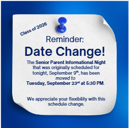 Date Change: Senior Parent Informational Night
