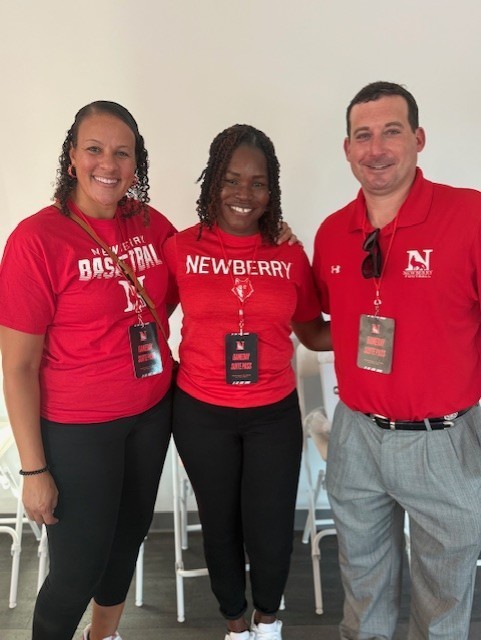 Dr. Jeter, (Left), Mrs. Geron Wiggins-NMS Teacher of the Year (Middle), and Mr. Zeb Reid (Principal) Right)