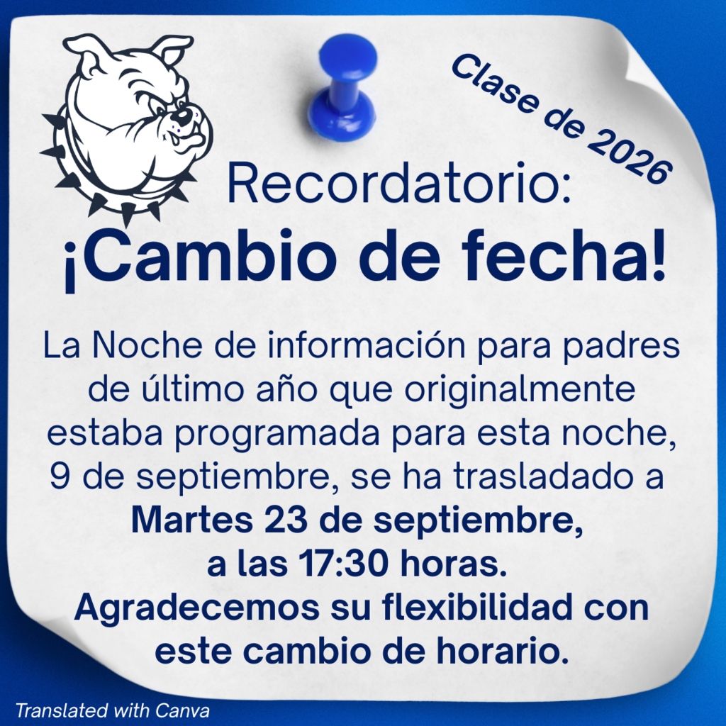 La Noche de informacion para padres de ultimo ano!