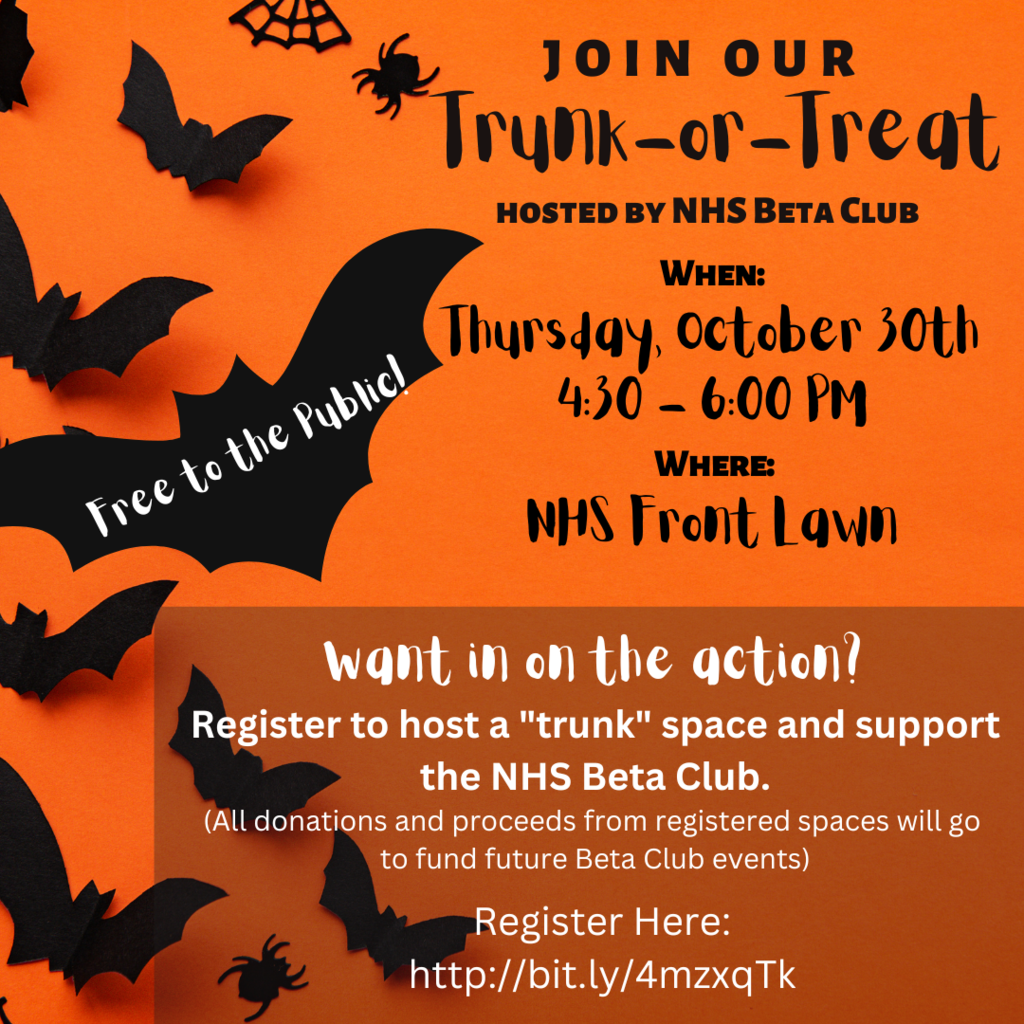 Trunk or Treat-NHS -10/30 from 4:30-6