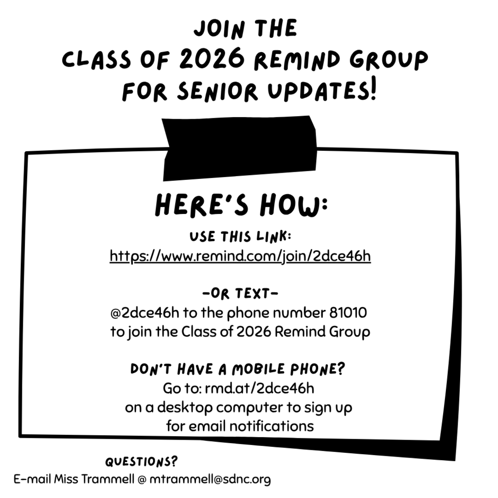 Join the Class of 2026 Remind Group for Senior Updates