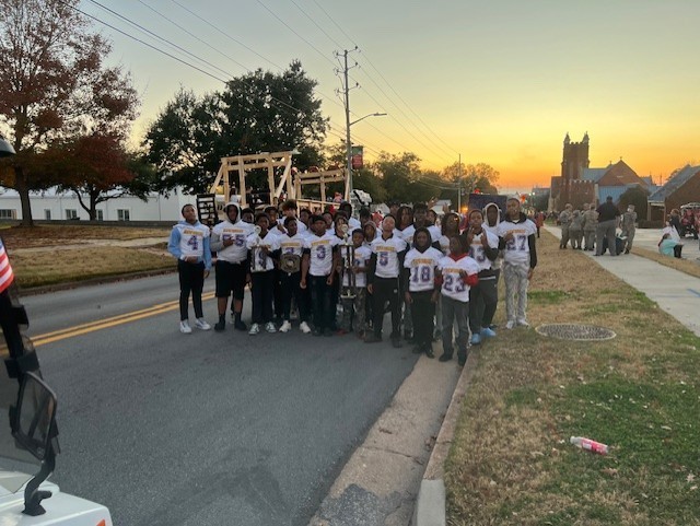 NMS Football Represents in the Newberry Christmas Parade