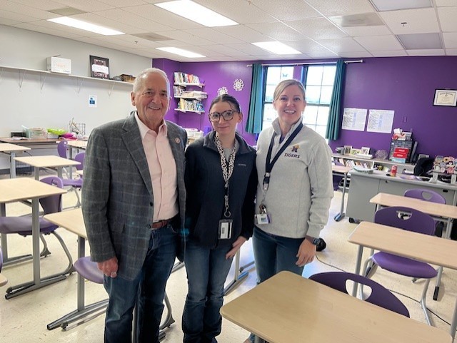 Joe White, NMS Student Teacher (NC), and Mrs. Shaw-Lead Science Teacher NMS