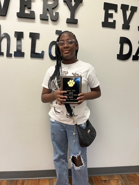 Aliyah Goree-6th Grade March 2026 Newberry Middle School Student of the Month