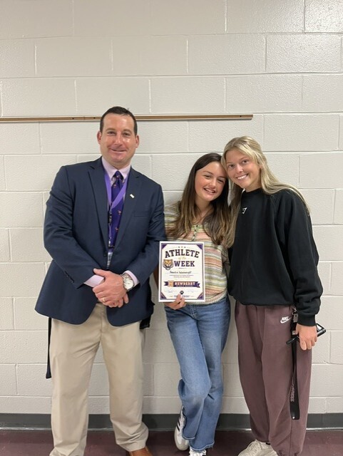 Left to Right: Mr. Reid, Amelia W., and Coach Long! GO TIGERS!