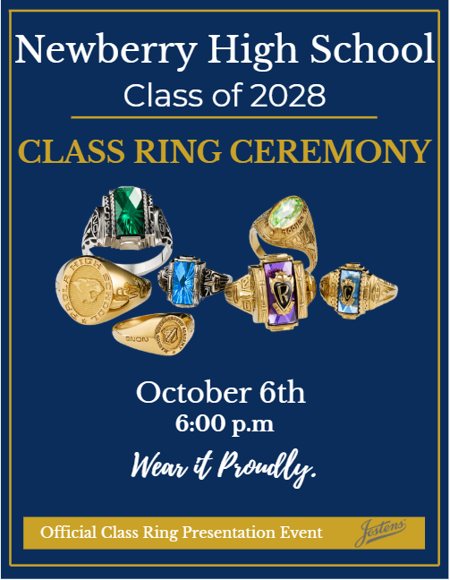 Class Ring Ceremony is October 6th at 6PM.