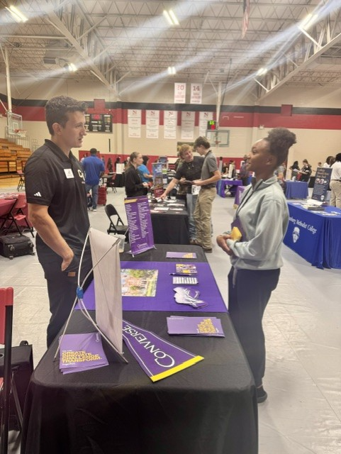 MCHS Students meeting with college reps from across the state.