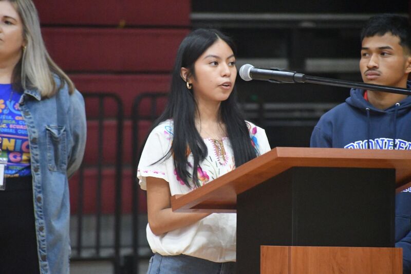 Student giving a speech