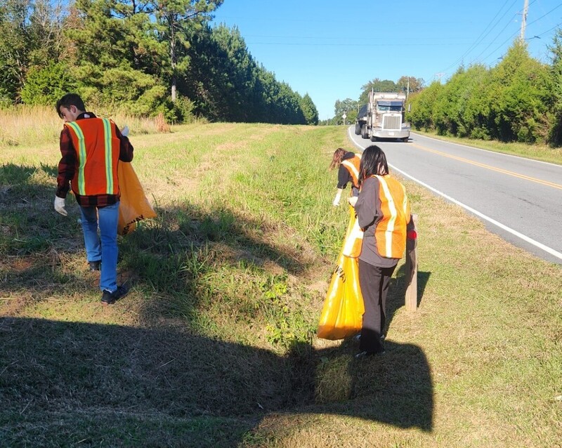 MCHS JROTC Students at the Adopt-a-Highway Roadside Cleanup