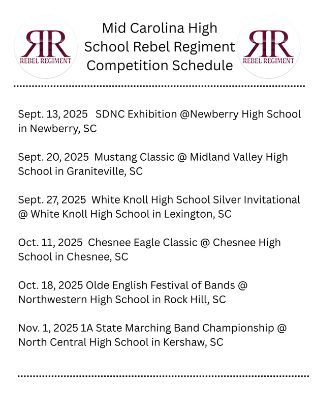 marching band schedule