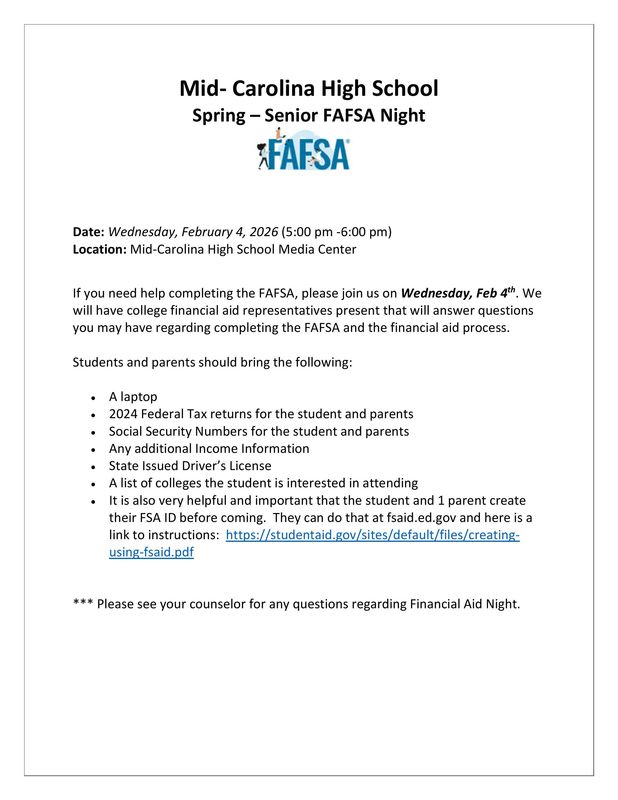 FAFSA night flyer