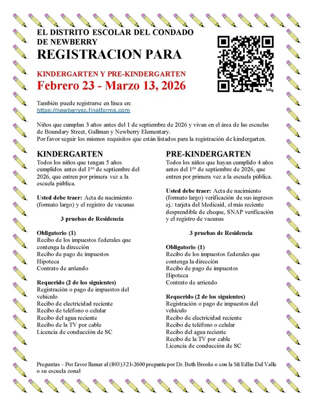 Pre-K & K 2026-2027 Registration