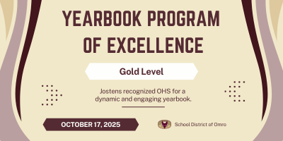 Graphic for News Release about Jostens recognizing OHS Yearbook as a Program of Excellence