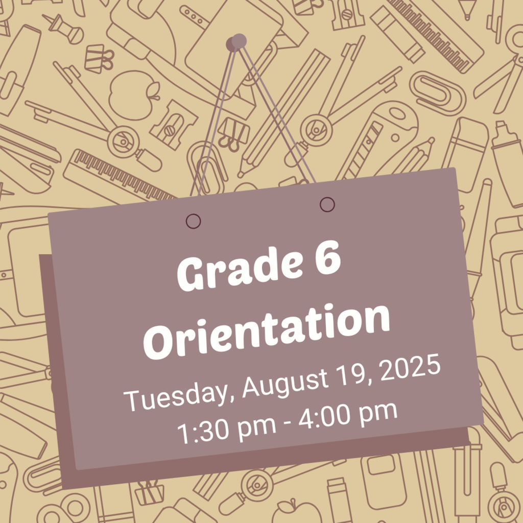 Graphic with Info about 6th Grade Orientation