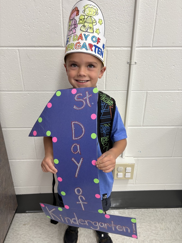 A Kindergarten student on their first day