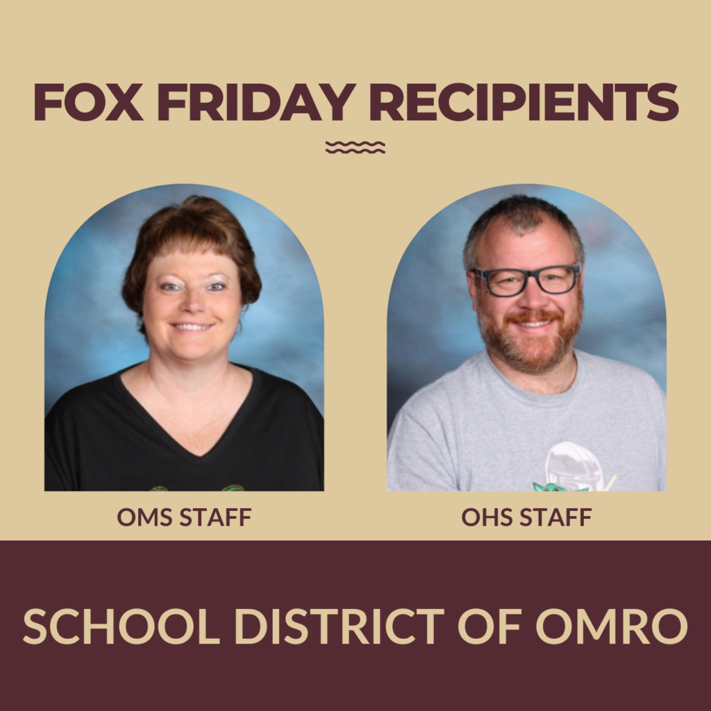 Individual pictures of two staff Fox Friday winners.