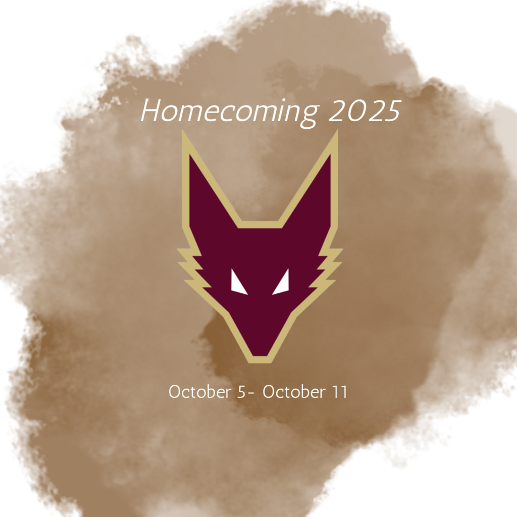 Graphic with the word homecoming and the dates of October 5-October 11.