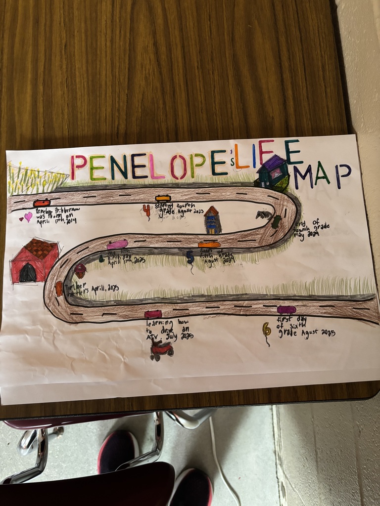 Picture of a life map that is colored in.