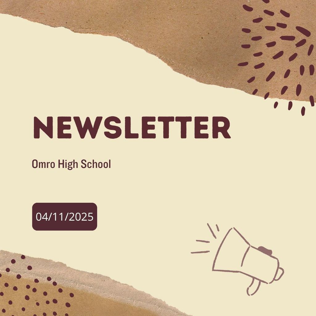 Graphic with a megaphone and the words “Newsletter” and the date